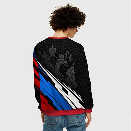Мужской свитшот Россия - абстракция / 3D-Красный – фото 4