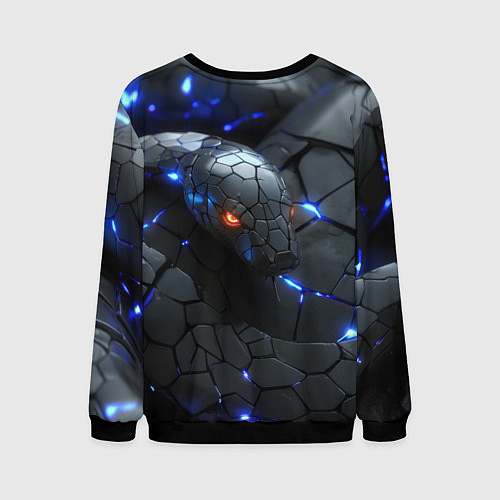 Мужской свитшот Змея киберпанк / 3D-Черный – фото 2