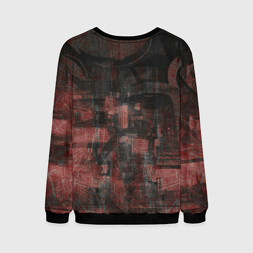 Мужской свитшот Девушка в шлеме с рогами / 3D-Черный – фото 2