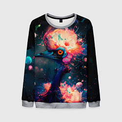 Свитшот мужской Космический казуар - нейросеть, цвет: 3D-меланж