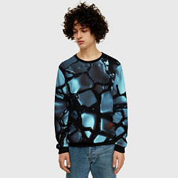 Свитшот мужской The liquid substance is grey, цвет: 3D-черный — фото 2