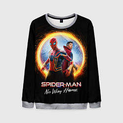 Свитшот мужской Доктор Стрэндж и Человек паук нет пути домой, цвет: 3D-меланж