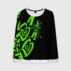Свитшот мужской Razer лого лес, цвет: 3D-белый