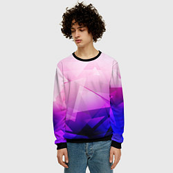 Свитшот мужской Неоновая геометрия осколки, цвет: 3D-черный — фото 2