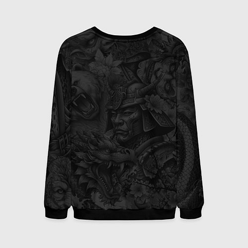 Мужской свитшот Дракон в стиле татуировки ирезуми / 3D-Черный – фото 2