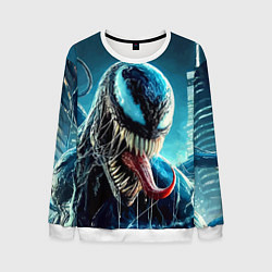 Свитшот мужской Venom in metropolis - ai art neon fantasy, цвет: 3D-белый