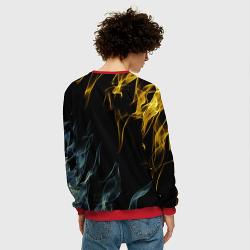 Мужской свитшот Ведьмак огненный стиль / 3D-Красный – фото 4