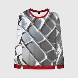 Свитшот мужской Полированный металл серебряный, цвет: 3D-красный