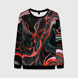 Свитшот мужской Красно-чёрный мрамор, цвет: 3D-черный