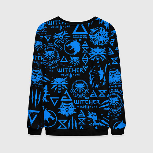 Мужской свитшот The Witcher logo pattern / 3D-Черный – фото 2