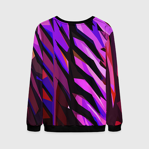 Мужской свитшот Фиолетово -чёрная абстракция / 3D-Черный – фото 2