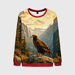 Свитшот мужской Орел в горах, цвет: 3D-красный