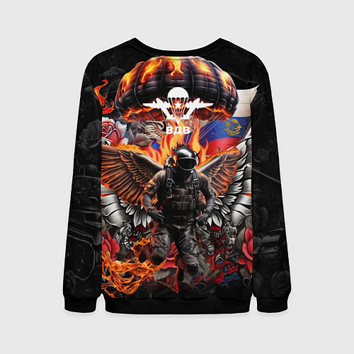 Мужской свитшот Десантник ВДВ с крыльями ангела / 3D-Черный – фото 2