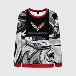 Свитшот мужской Chevrolet Corvette - motorsport racing team, цвет: 3D-красный