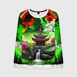 Мужской свитшот Водопад японии и природа