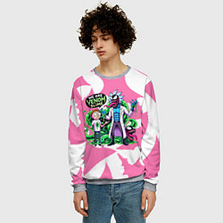 Свитшот мужской Рик-Веном и Морти - ядовитая слизь, цвет: 3D-меланж — фото 2