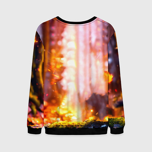 Мужской свитшот Кукушка в искрах / 3D-Черный – фото 2