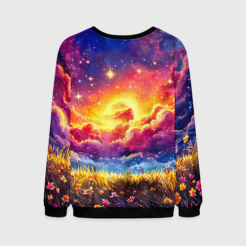 Мужской свитшот Космическая уточка / 3D-Черный – фото 2