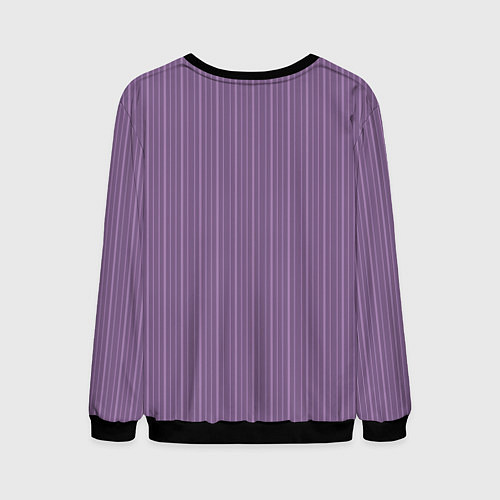 Мужской свитшот Серо-фиолетовый в тонкую полоску / 3D-Черный – фото 2
