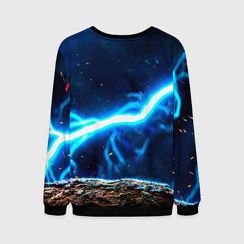 Мужской свитшот Дятел в грозу / 3D-Черный – фото 2