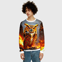 Свитшот мужской Филин в огне, цвет: 3D-белый — фото 2