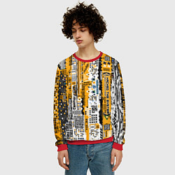 Свитшот мужской Cyberpunk pattern yellow, цвет: 3D-красный — фото 2