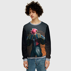 Свитшот мужской Вай в силовых перчатках Аркейн, цвет: 3D-меланж — фото 2