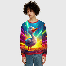 Свитшот мужской Веселая уточка, цвет: 3D-красный — фото 2