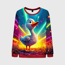 Свитшот мужской Веселая уточка, цвет: 3D-красный