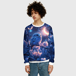 Свитшот мужской Сова под луной, цвет: 3D-белый — фото 2