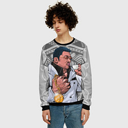 Свитшот мужской Ма Дон Сок - якудза с капучино, цвет: 3D-черный — фото 2