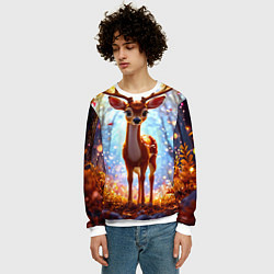 Свитшот мужской Олень в искристом лесу, цвет: 3D-белый — фото 2