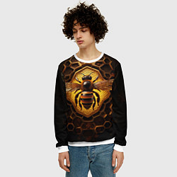 Свитшот мужской Золотая пчела, цвет: 3D-белый — фото 2