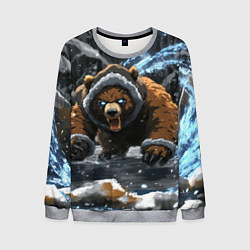 Свитшот мужской Злой русский медведь, цвет: 3D-меланж