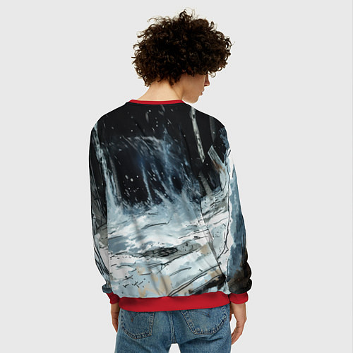 Мужской свитшот Русские не сдаются - медведь в лесу / 3D-Красный – фото 4