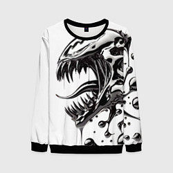 Свитшот мужской Свирепая морда Венома - ядовитая слизь, цвет: 3D-черный