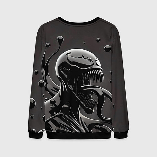 Мужской свитшот Веном - ядовитая слизь / 3D-Черный – фото 2