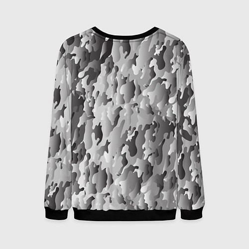 Мужской свитшот Монохромный камуфляж / 3D-Черный – фото 2
