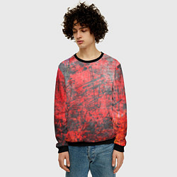 Свитшот мужской Абстракция - grunge vibe, цвет: 3D-черный — фото 2