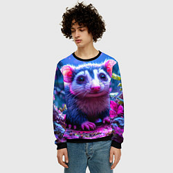Свитшот мужской Малыш опоссум, цвет: 3D-черный — фото 2