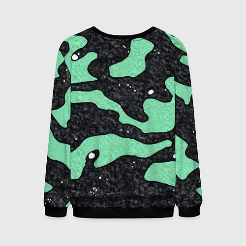 Мужской свитшот Текстурный черно-зеленый камуфляж / 3D-Черный – фото 2