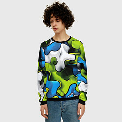 Свитшот мужской Камуфляж в стиле графитти, цвет: 3D-черный — фото 2