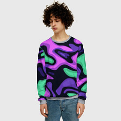 Свитшот мужской Разноцветный эмоциональный камуфлляж, цвет: 3D-меланж — фото 2