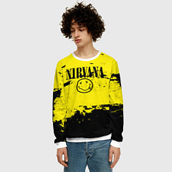 Свитшот мужской Нирвана мазки, цвет: 3D-белый — фото 2