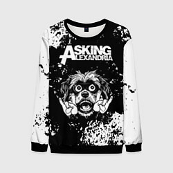 Свитшот мужской Asking Alexandria рок пес, цвет: 3D-черный