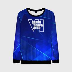 Свитшот мужской GTA6 blue poly, цвет: 3D-черный