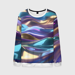 Свитшот мужской Космические мягкие волны, цвет: 3D-белый