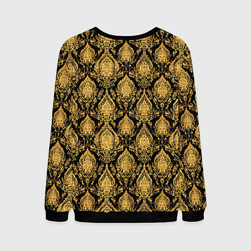 Мужской свитшот Тайский золотой орнамент / 3D-Черный – фото 2