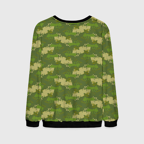 Мужской свитшот Зеленый камуфляж / 3D-Черный – фото 2
