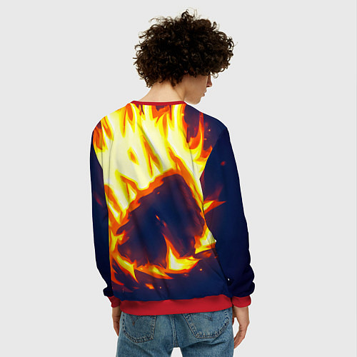 Мужской свитшот Даллас Маверикс в огне / 3D-Красный – фото 4